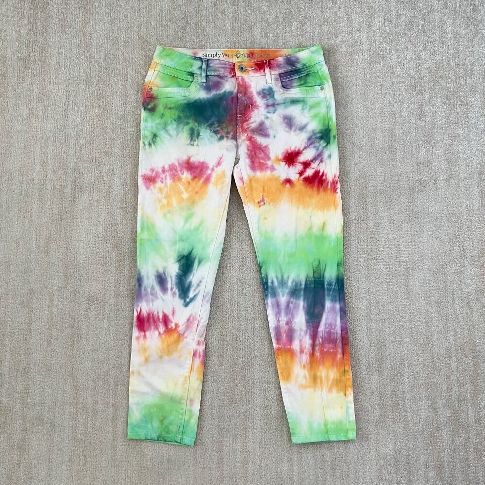 3 for $6 Simply Vera by Vera Wang Tie Dye Crop Jeans 4